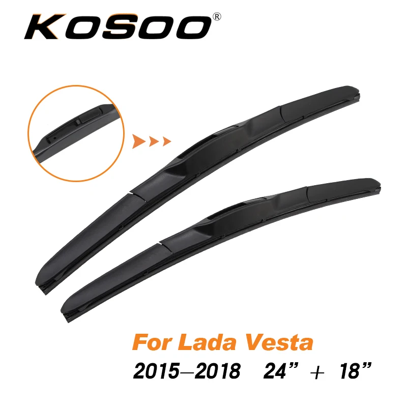 KOSOO для Lada Vesta 2"+ 18" лобовое стекло автомобиля стеклоочистители натуральный каучук подходит крюк аксессуары в виде оружия - Цвет: Vesta  S-2418
