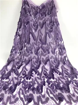 

2019 high quality sequence French Nigerian sequins net lace,African tulle mesh sequence lace fabric for dress 5yards/lot (FJ-219