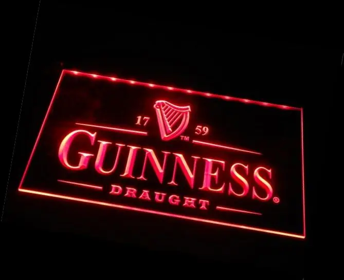 B09 Guinness Винтаж Логотип Пивной Бар Паб клуб 3d знаки светодиодный неоновый