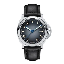 Parnis SKULL Seriers Luminous Mens Leather Watchband Fashion Automatic Mechanical Watch Wristwatch