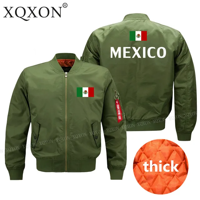 XQXON Autumn Winter Bomber Jacket Mexico flag printed new design men