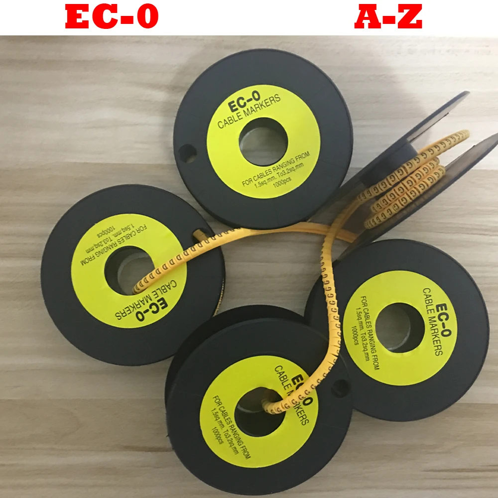 1300 шт./лот EC 0 1 5 кв. Мм A Z английская буква ПВХ гибкая печатная трубка маркер для