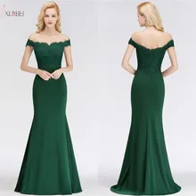 Русалка элегантные длинные платья для выпускного вечера аппликация с открытым плечом Вечернее Платье vestidos de festa Longo Новинка