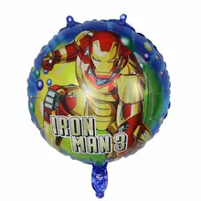 50pcs 18inch IRONMAN Balloon Round Shape Cute Baby toys Birthday Party Favorite Must-gold Iron Man Party Decorations Balloon