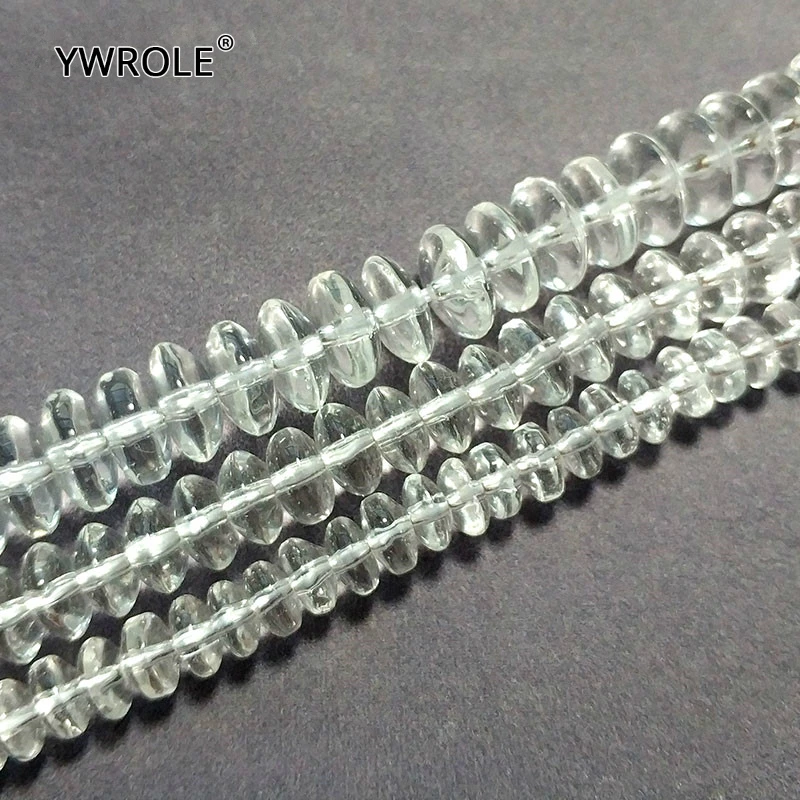 

Natural Wheel Shape Clear White Crystal Stone Round Loose Beads For Jewelry Making DIY Bracelet Necklace 4*6/5*8/6*9 mm 15.5''