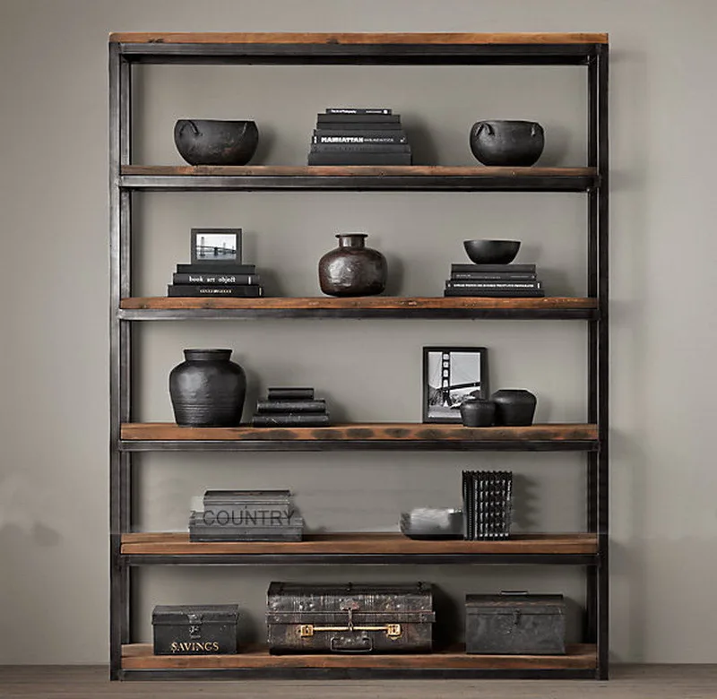 American Country Kitchen Shelves Study Vintage Wrought Iron Wood American Country Kitchen Shelves Study Vintage Wrought Iron Wood Bookcase Storage Cabinets Display Housing On Aliexpress Alibaba Group