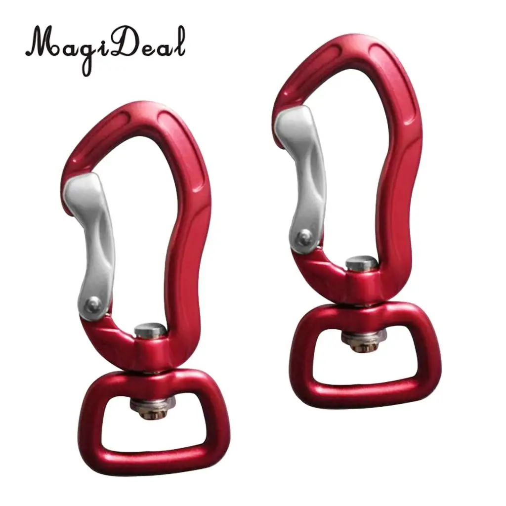 Outdoor 1 Pair Rock Tree Climbing Swivel Carabiner Hanging Connect Hook Camping 71/76mm round eye for Camping Caving Climbing
