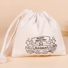 100 шт печать логотипа холщовый мешок на завязках путешествия мешок шнурок одежда из натурального хлопка сумка для хранения Рождественский подарочный пакет