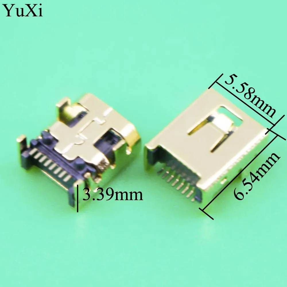 

YuXi 10pcs Mini USB 8 Pin Female Jack Pcb Smt Socket Connector Welding Female Jack 8P Gold Plated Connector Plug