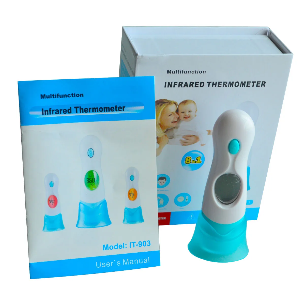 

8 in 1 Digital IR Infrared Thermometer Smart Sensor Bady Non-contact Laser LCD Thermometer Child Adult Health Care Tool