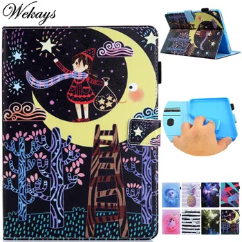 

Wekays For Amazon Fire HD 8 Cartoon Girl Leather Fundas Case For Amazon Kindle Fire HD 8 HD8 2015 2016 2017 2018 8.0" Cover Case