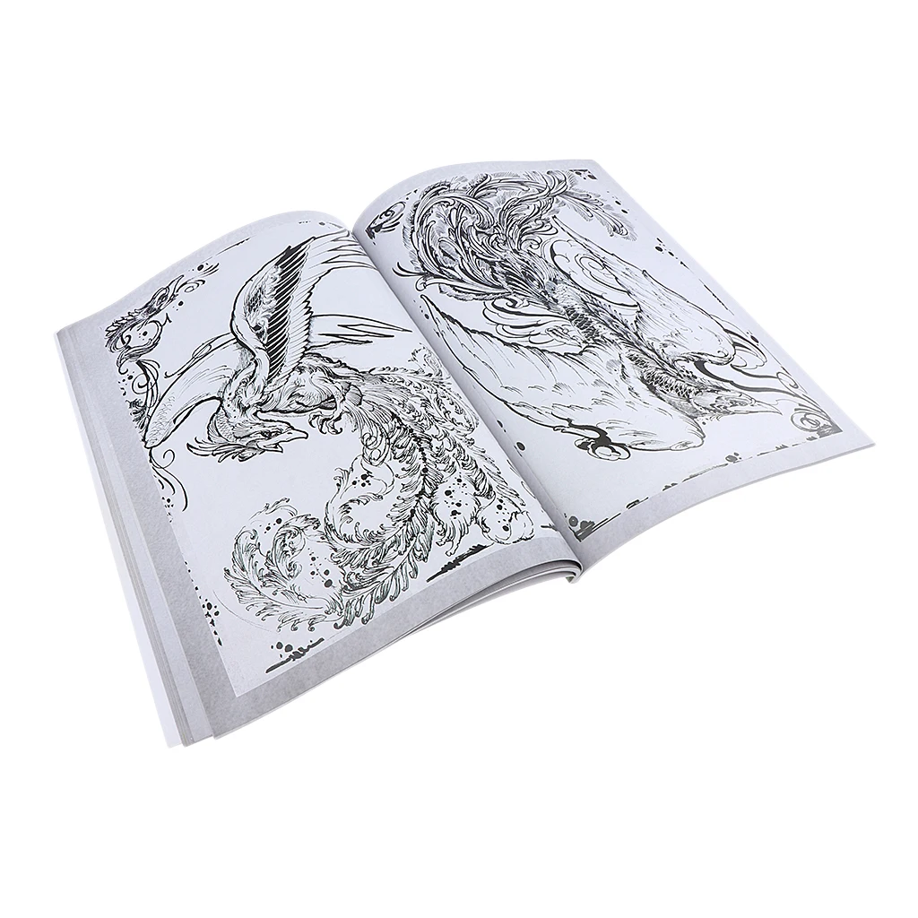 Chinese Style Mythical Creatures Tattoos Book Magazine Body Art Traditional Design
