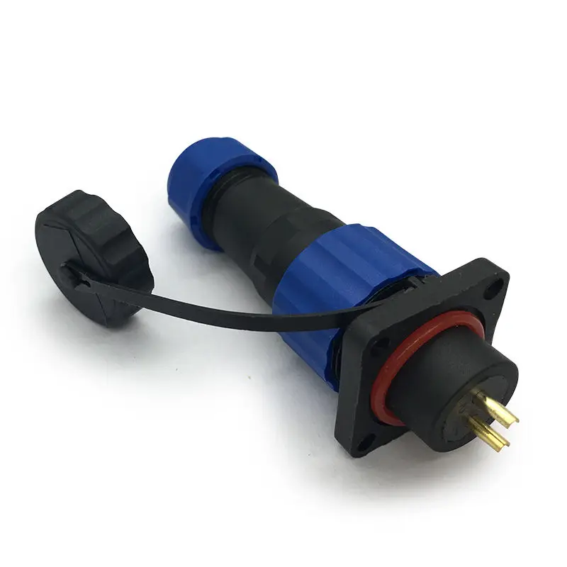 

1PCS AP063 SD16 aerial plug M16 connector IP68 waterproof square flange aviation plug 2/3/4/5/6/7/9 pin gold-plated copper Pin