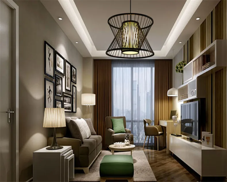 

bamboo decoration lighting of south-east Asia Chinese rural restaurants teahouse corridor bamboo weaving droplight