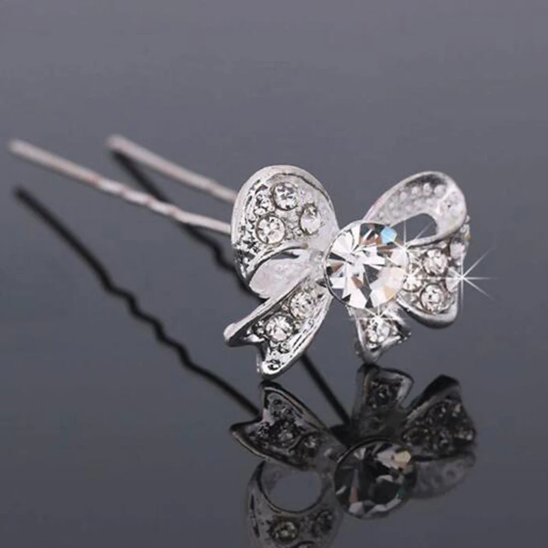 New Elegant Lady Hair Clips 5Pcs U Shape Hair Sticks Hairpin Bridal Wedding Bridesmaid Hair Accessories