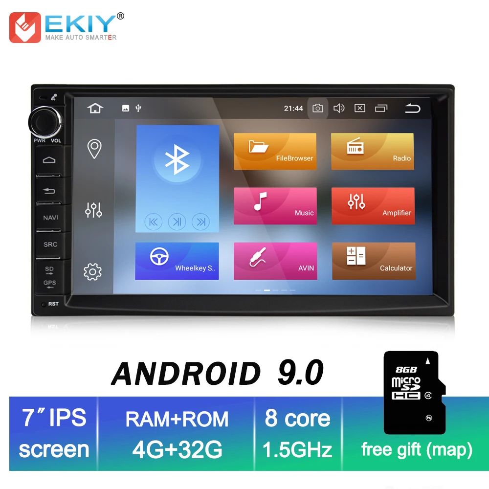 

EKIY 7'' IPS 2 Din Android 9.0 Car Radio Stereo Audio Video GPS Navigation System Multimedia Player Autoradio 4G+32G Octa Core