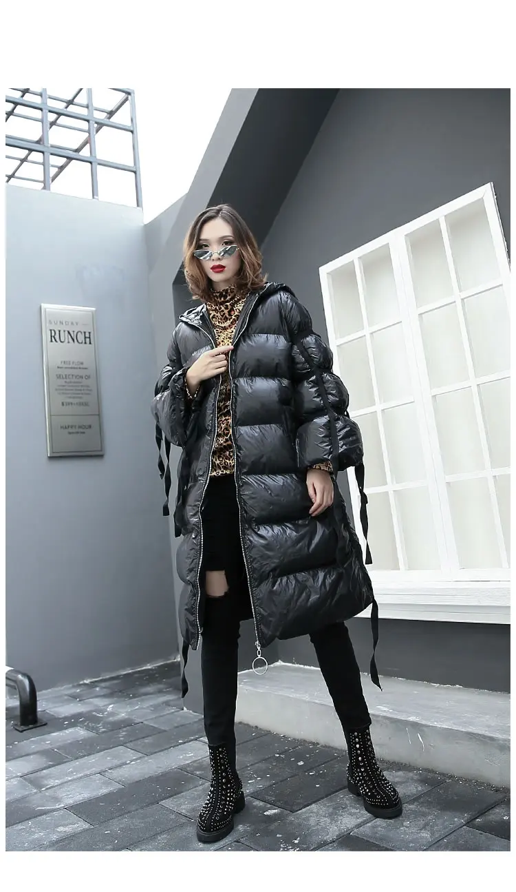 [XITAO], зимняя корейская мода, новинка, Женская куртка с капюшоном, воротником, длинным рукавом, а-силуэт, повседневная, свободная, толстая, однотонная, парка ZLL2443
