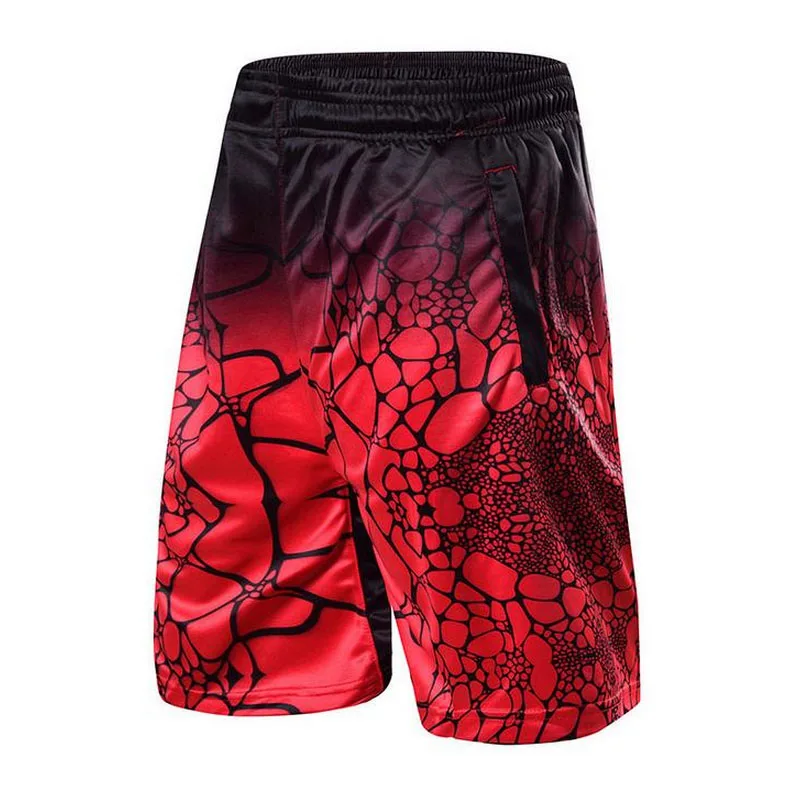 Топ для активного летнего спорта баскетбольные шорты для тренировок работает тренажерный зал Для мужчин дышащая быстросохнущая галька с принтом короткие брюки - Цвет: pebbles red