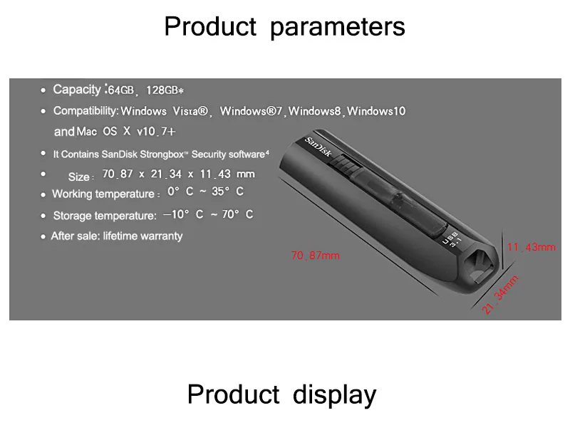 SanDisk USB флеш-накопитель 128 ГБ мини USB 3,1 флеш-накопитель 64 Гб Флешка карта памяти USB накопитель U диск Z800 высокая скорость