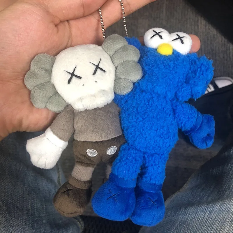 

HOT SELL NEW 2PCS OF ONE SET KAWS SEEING WATCHING PLUSH TOYS KEY CHAIN & HANGING