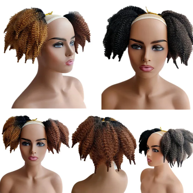 Pervado Hair 8" Crochet Passion Twist Up Marley Braids Springy Afro Twist Synthetic Braiding Hair Extensions Ombre Brown