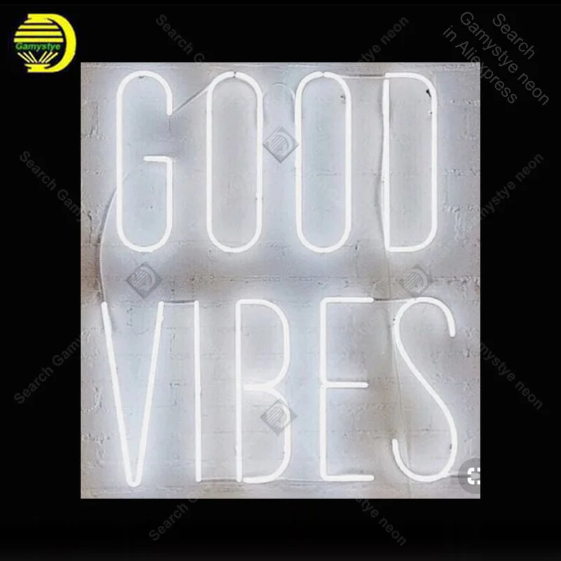 Неоновая вывеска For GOOD VIBES letrero custom luces неоновый светильник lampara неоновые вывески для продажи винтажный неоновый светильник для стены на заказ