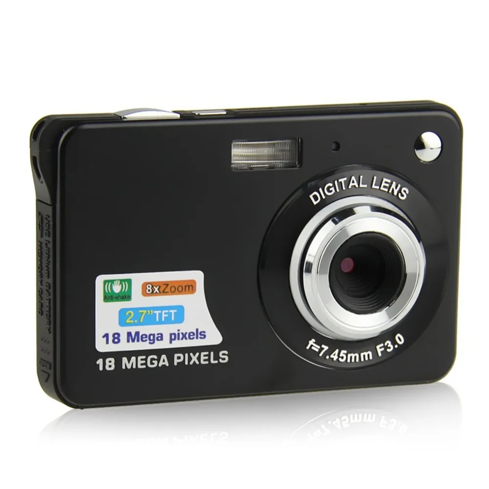 Mini cámara Digital portátil 2,7 pulgadas 18MP 720 P 8X Zoom TFT LCD pantalla Vídeo videocámara Anti-vibración vídeo foto Cámara niños regalo