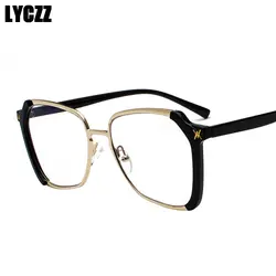 LYCZZ желтый зеркало маленькое лицо очки Золото Дамская мода квадратный солнцезащитные очки мужские ретро-оттенки металлический каркас