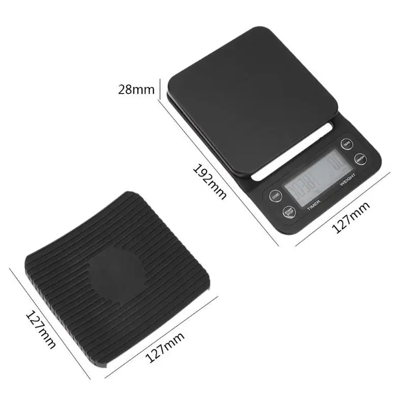 Кг/3 кг/0,1 г принимает массу весом до 5 кг/0,1 gDigital капельного Кофе весы Кухня весы Вес ЖК-дисплей электронные весы с таймером электронные плотность 10кг/0,1 г