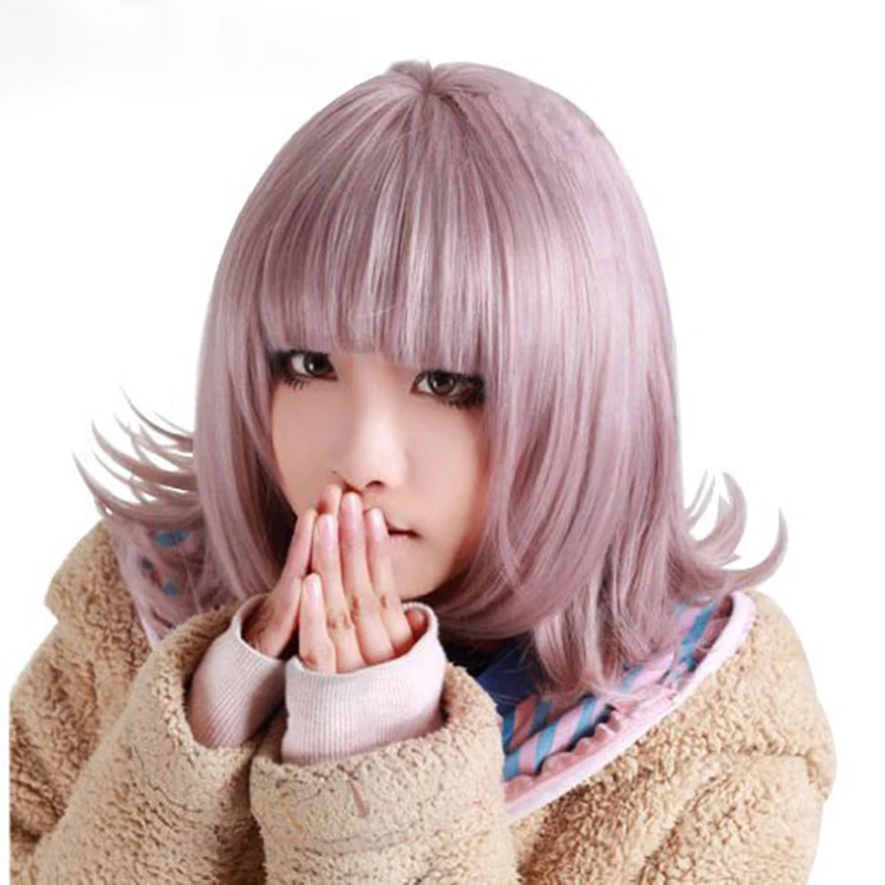 Высокое качество супер DanganRonpa сhiaki Nanami косплей парик Dangan Ronpa пепел розовый термостойкие синтетические волосы парики+ парик Кепка