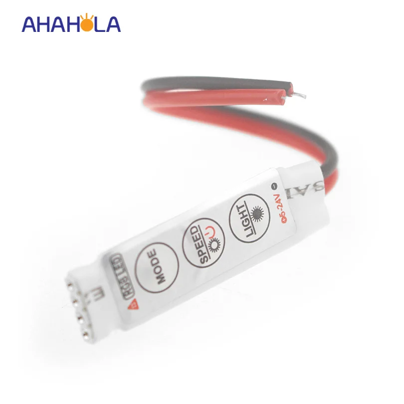 

Dc 5-24v 288w 3 Key Manual Switch Mini RGB Controller For LED 3528 5050 RGB Strip, 19 Changing Color Modes,20 Static Modes