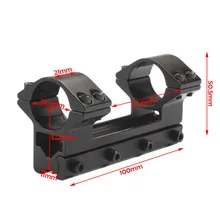 25,4 мм двойной прицел кольца более высокий профиль ласточкин хвост 11 мм рельсовый пистолет винтовка Охотничьи аксессуары Caza