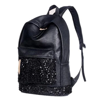 

5 pcs of Fashion Women Backpack Big Crown Embroidered Sequins Backpack Women Leather Backpack School Bags
