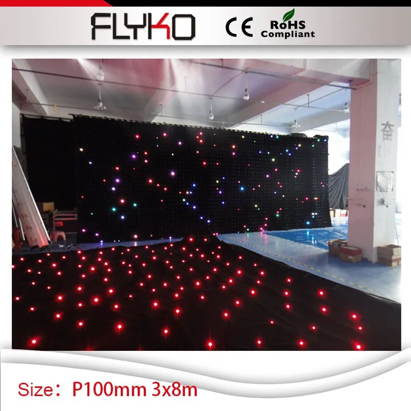 FLYKO P10 Светодиодный видеозанавес, светодиодный экран, RGB видео Одежда 3 м x 8 м большой концертный Шоу Украшения