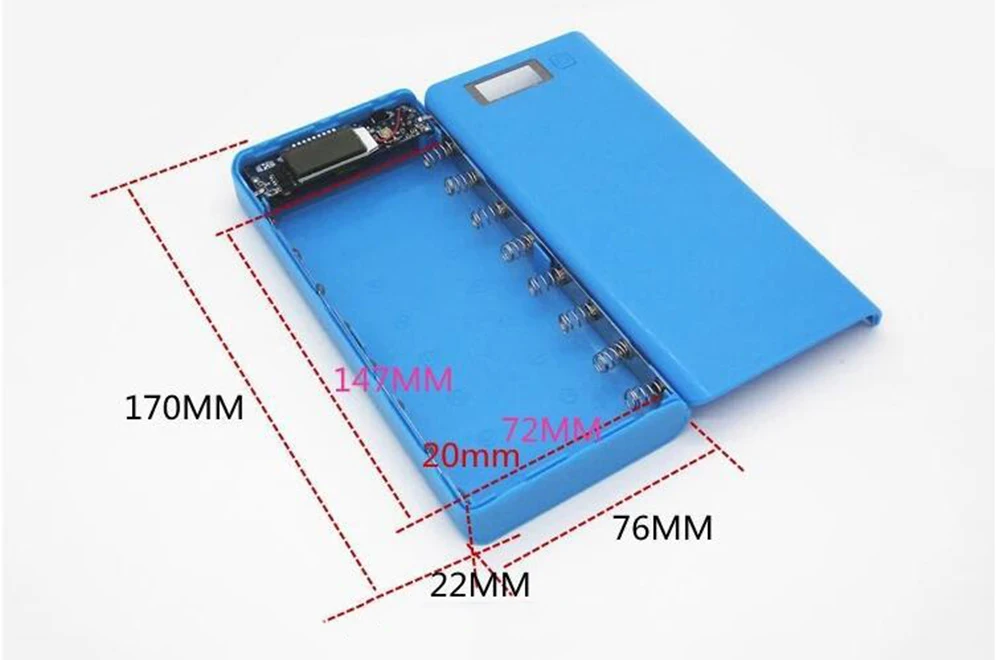 Bakeey DIY 8x18650 2A 2 Порты usb ЖК дисплей 20000mA батарея случае мощность со светодиодный подсветкой Bank Box для iPhone X XS XR Xiaomi