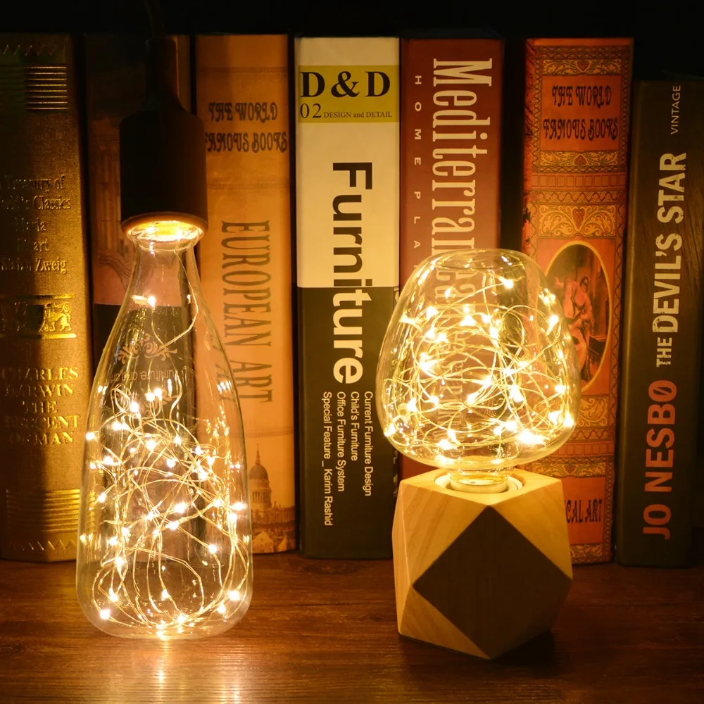 Винтажный художественный декоративный подвесной светильник, лампочка эдисона, светодиодный медный провод, лампа накаливания, 110 В, 220 В, E27, стеклянная крышка, светодиодный светильник, лампочки