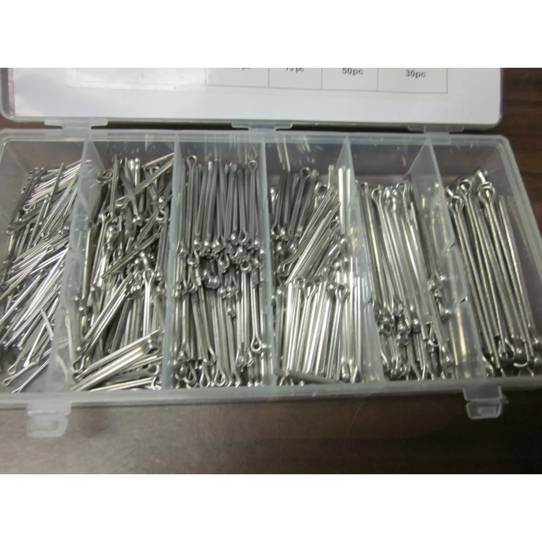 

555pcs/box Stainless Steel Cotter Pin Assortment Kit Set Anti Rust Hardware Fasten Pins 1/16" x 1" 3/32" x 1" 3/32" x 1-1/2