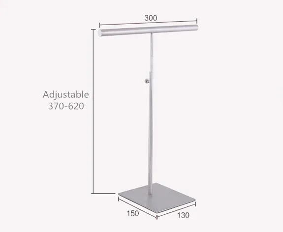 Stainless steel silk scarves display rack adjustable fashion T-type handbag shelf holder backpack wig purse display stand rack