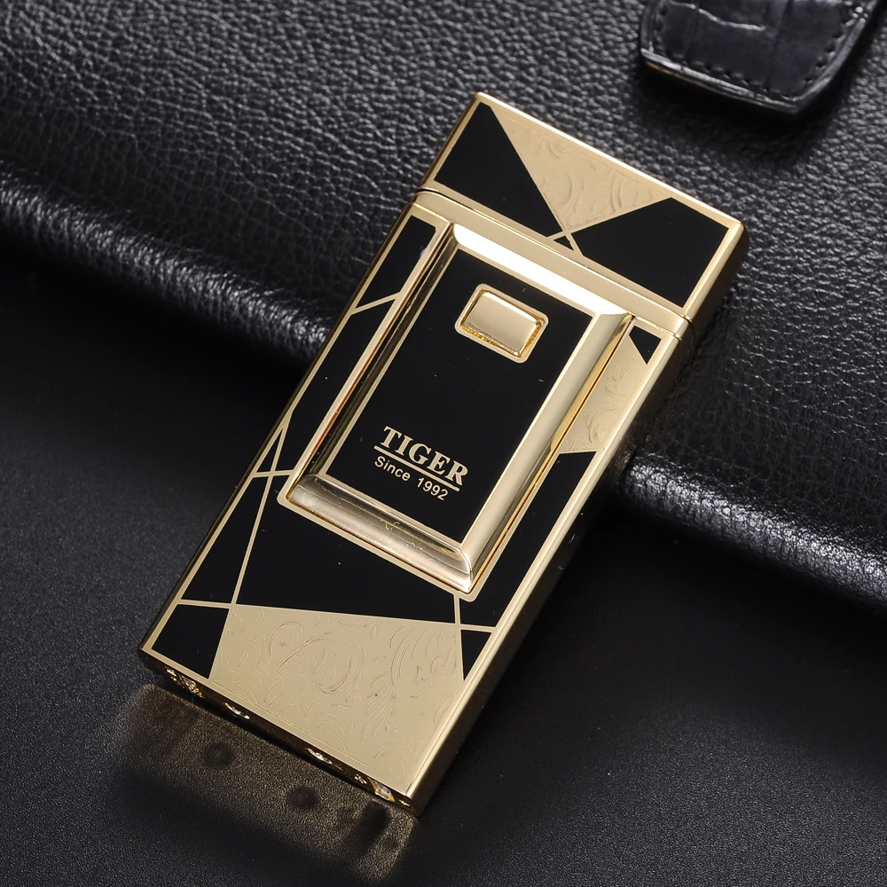 Тигровый логотип электронная сигарета Plazma Зажигалка двойная дуга импульсная