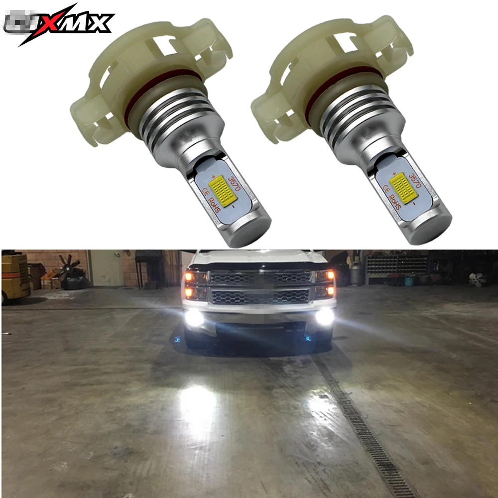 

CJXMX 2Pcs H16 5202 LED Bulb 1600LM CSP Chips High Power Super Bright Car Fog Light 12V 24V 6500K White Auto Led Fog Lamps