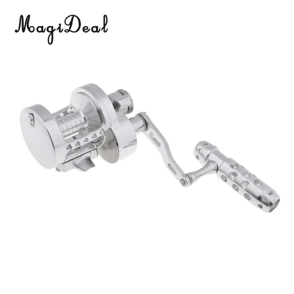 

MagiDeal Powerful Trolling Fishing Reel Boat Saltwater Casting Jigging Reel Left Hand for Ocean River Sea Fishing Reels Silver