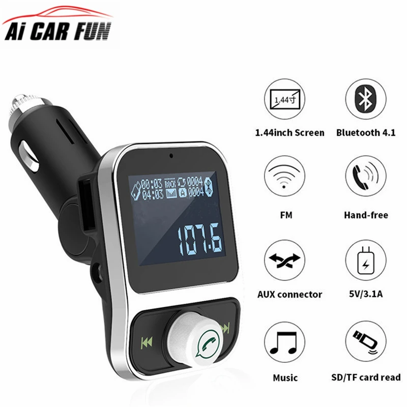 Bluetooth4.1 Car MP3 Player Car Cigarette Lighter Dual USB 3.5mm AUX