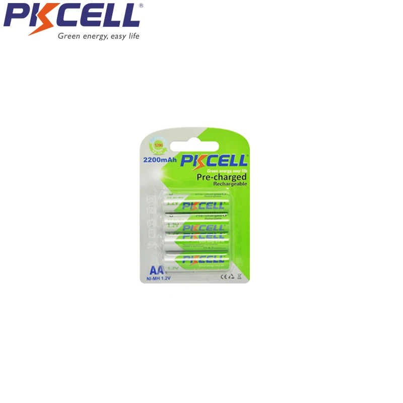 

4Pcs PKCELL AA Rechargeable Battery nimh aa 2200mAh NIMH AA 1.2V nimh Low Self Discharge Batteries For Camera Toys Toothbrush