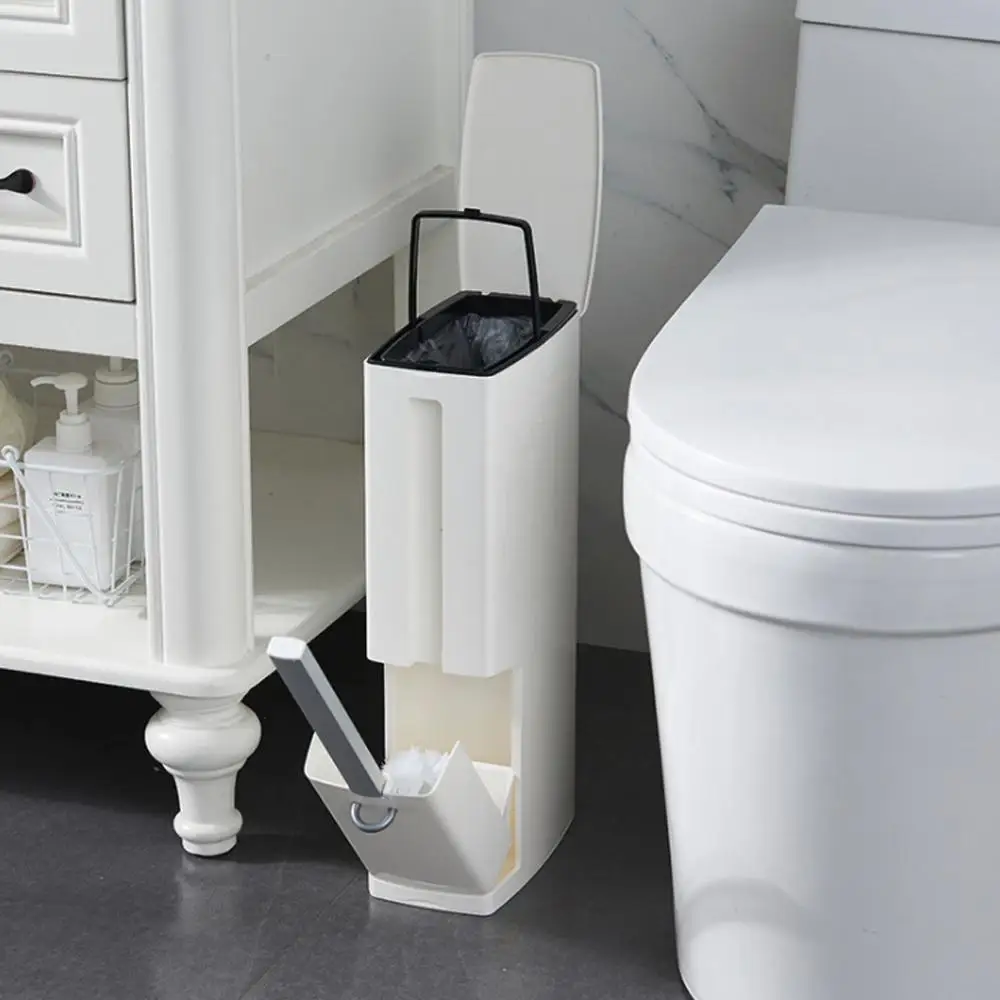 6л узкая пластиковая мусорная корзина с туалетной щеткой Ванная комната мусорное ведро мусорные баки ведро для мусора мешок для мусора диспенсер