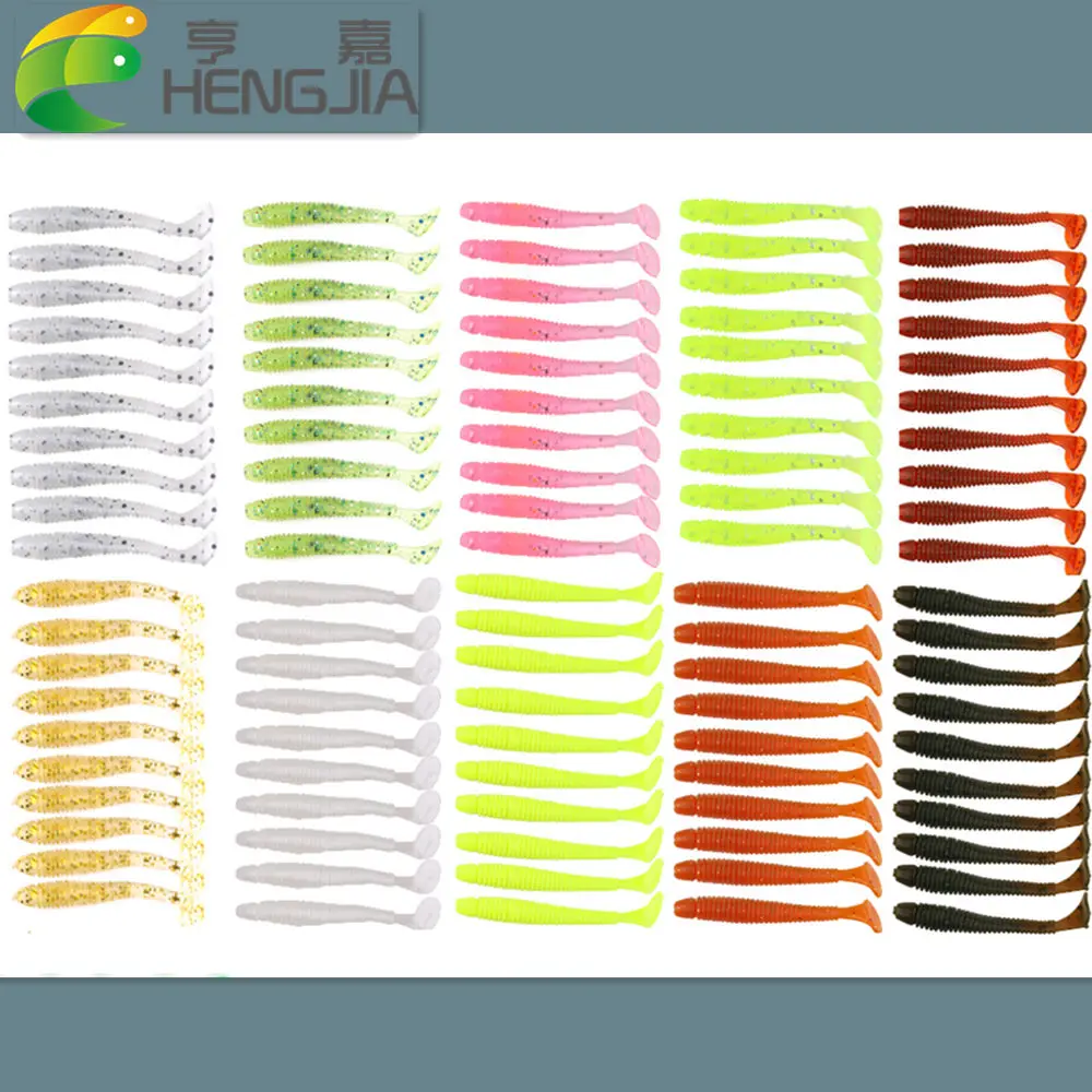 HENGJIA 10pcs/pack Fishing Lure Soft Bait 50mm/0.6g T Tail soft Fish SwimBait soft plastic worm bait Soft Lures Artificial Lures HENGJIA 10pcs/pack Fishing Lure Soft Bait 50mm/0.6g T Tail soft Fish SwimBait soft plastic worm bait Soft Lures Artificial Lures