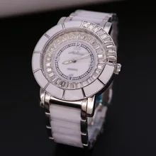 Luxury Lady Women’s Watch Ceramic Elegant Rhinestone Fashion Fine Hours Dress Bracelet Crystal Girl Birthday Gift Melissa Box