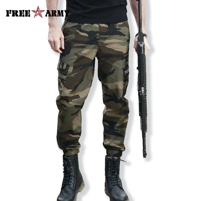 

Freearmy Brand Military Men Pants Stretch Combat Swat Tactical Pants Male Camo Jogger Elastic Waist Casual Pants Trousers Man