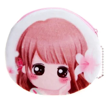 

(4 pcs/lot) Plush cartoon printing women's shorts wallets mini coin purses small pouches money bags carteiras feminina for girls