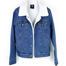 Женские джинсовые куртки из овечьей шерсти облегающие джинсы пальто куртки пальто с длинным рукавом Осенние повседневные женские теплые куртки для женщин