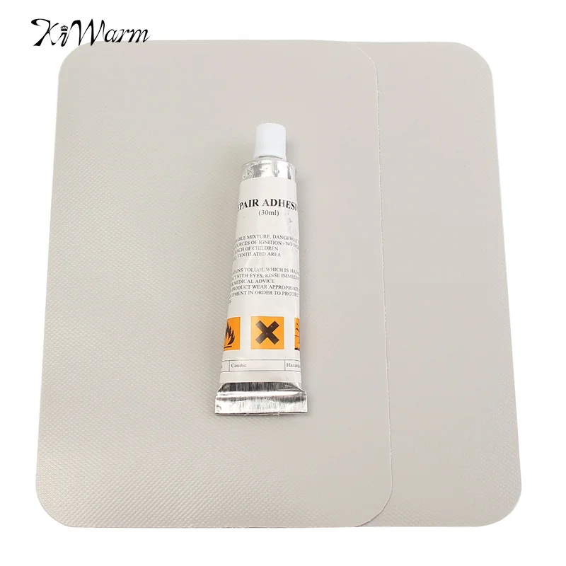 

2pcs Grayish PVC+Glue 20*12cm Hypalon Patch Inflatable Boat Raft Repair Material